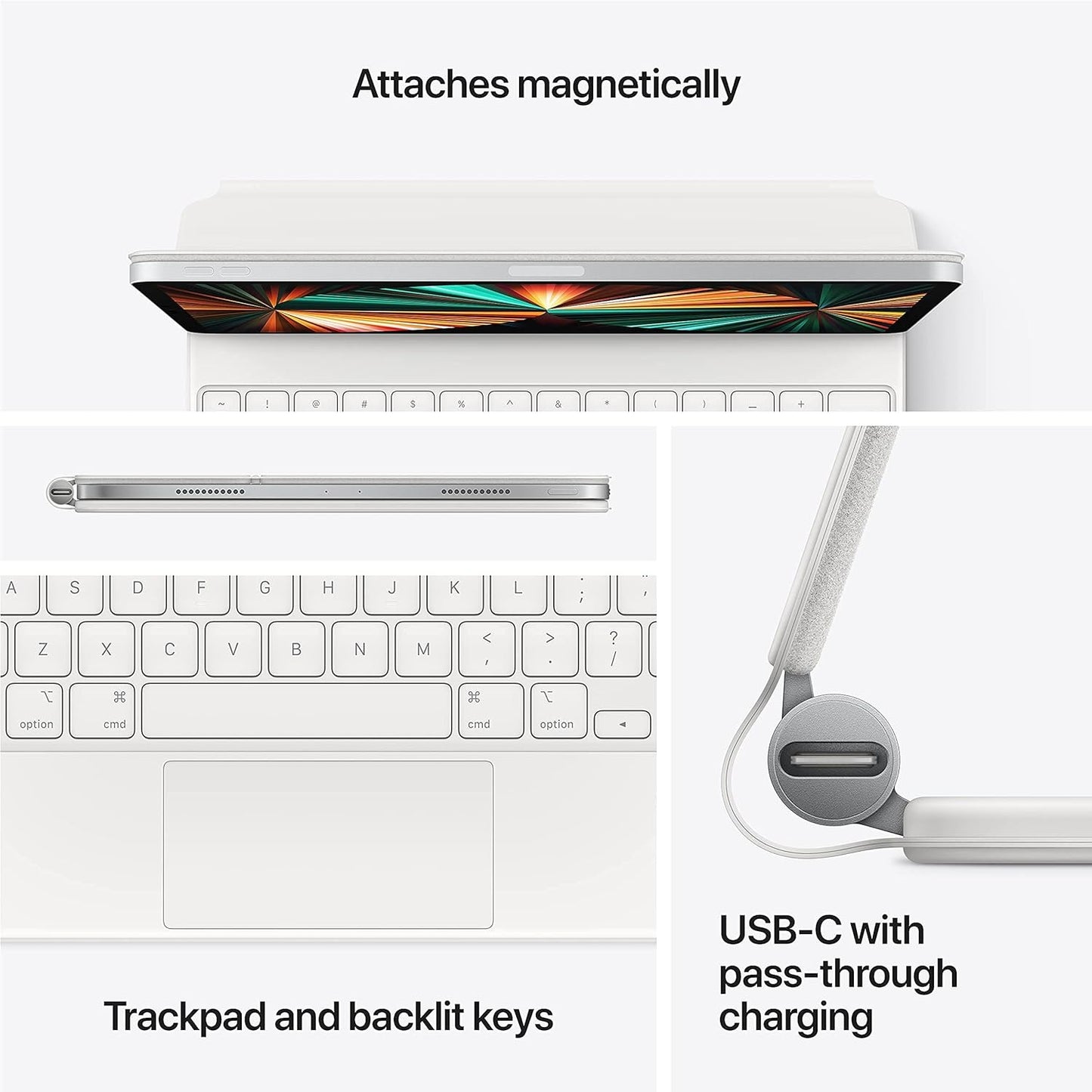 Apple Magic Keyboard Para iPad Pro 12.9 Blanco Teclado Ingles - Tecno Outlet Colombia