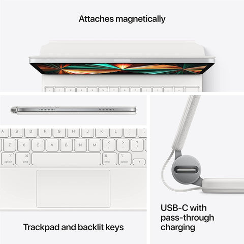 Apple Magic Keyboard Para iPad Pro 12.9 Blanco Teclado Ingles