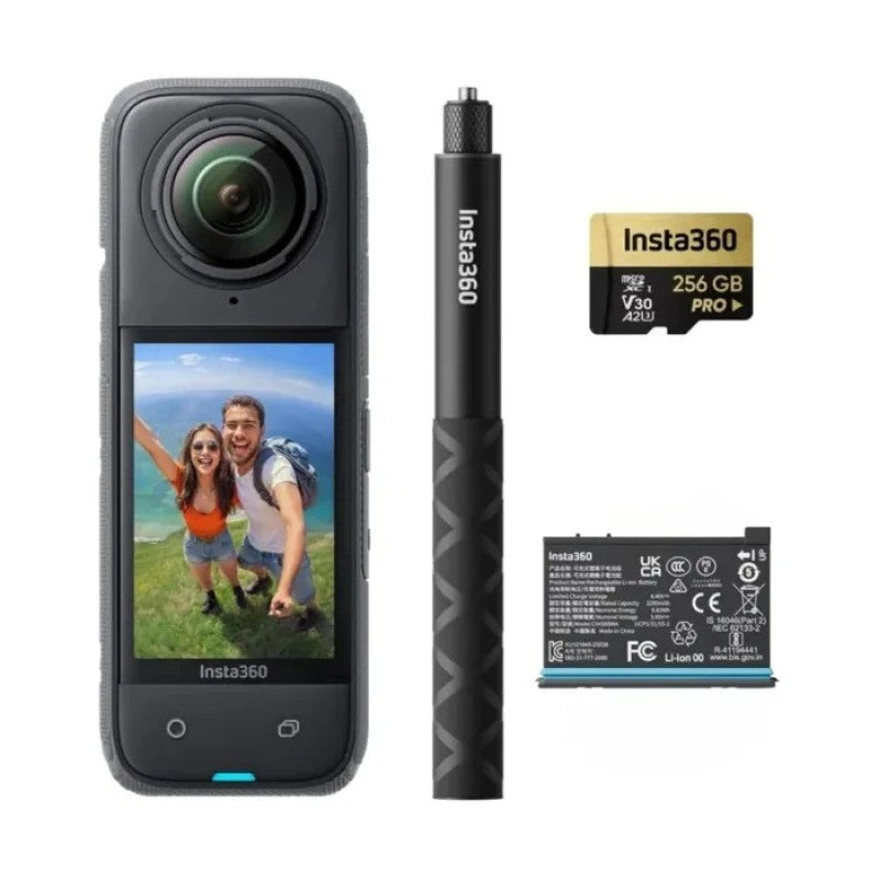 Cámara Deportiva Insta360 X4 Adventure Bundle Batería Extra - Negro