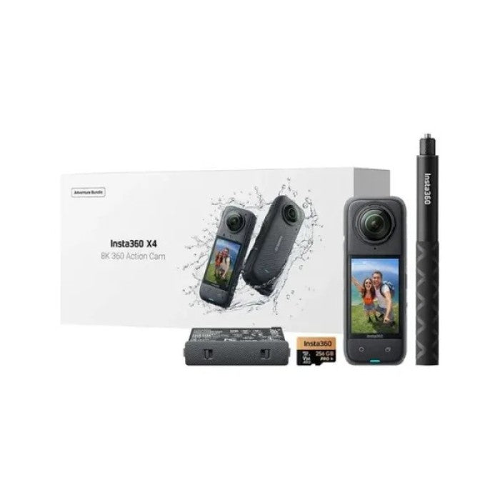 Cámara Deportiva Insta360 X4 Adventure Bundle Batería Extra - Negro