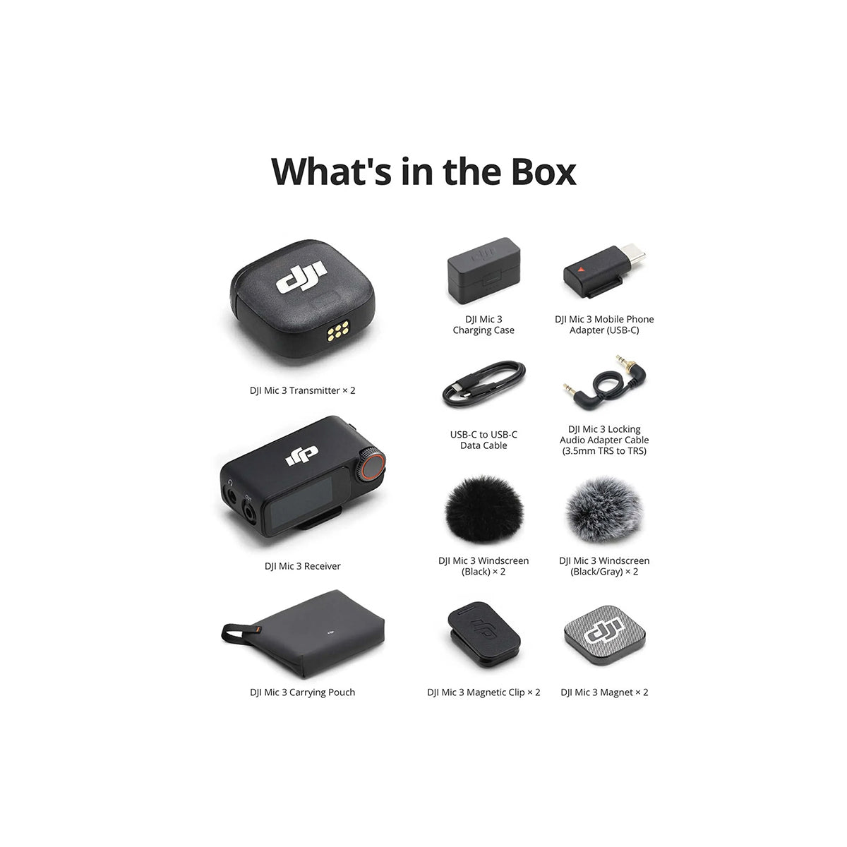 Micrófono DJI MIC 3 (2TX + 1RX + Cargador)