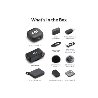 Micrófono DJI MIC 3 (2TX + 1RX + Cargador)