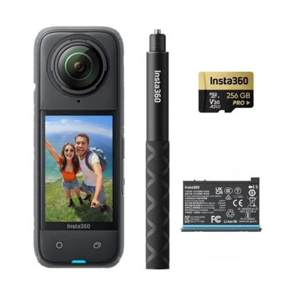 Cámara Deportiva Insta360 X4 Adventure Bundle Batería Extra - Negro